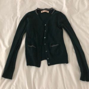 Marni green and grey wool cardigan